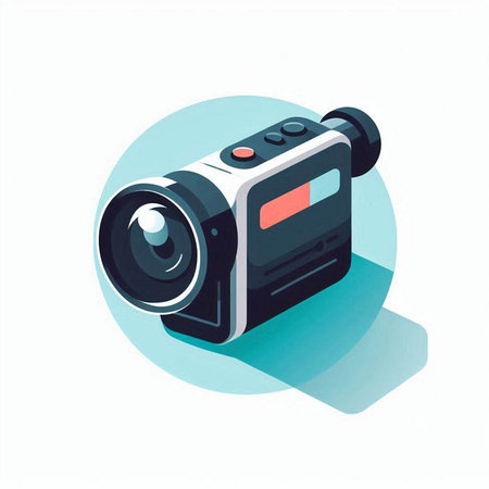 Camera icon. Isometric illustration of camera vector icon for web designのイラスト素材