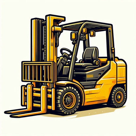 Forklift loader. Vector illustration of a forklift loader.のイラスト素材