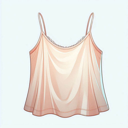 Illustration of a pink female tank top on a white background.のイラスト素材