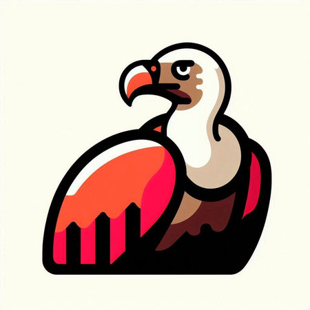 Vulture in the style of the 60s. Vector illustration.のイラスト素材