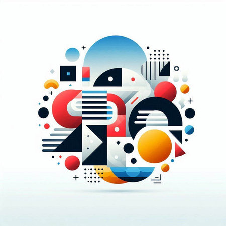 Abstract colorful background with geometric elements. Vector illustration. Eps 10.のイラスト素材