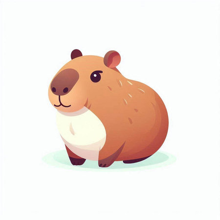 Cute cartoon hamster. Vector illustration isolated on white background.のイラスト素材