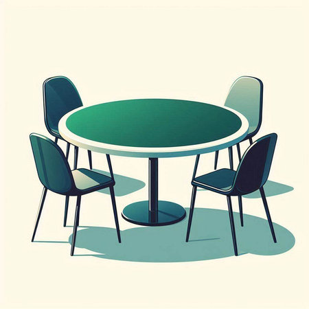 Table and chairs in retro style. Vector illustration. EPS 10.のイラスト素材