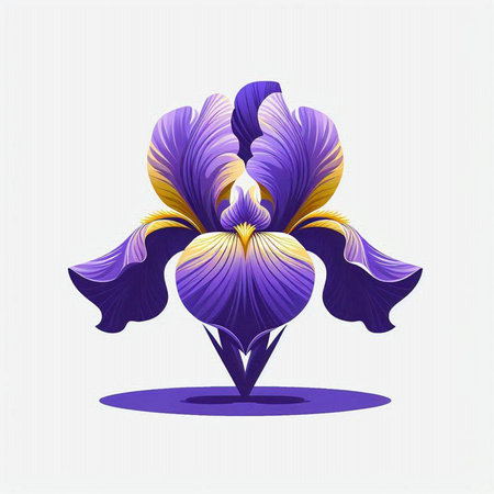 Beautiful iris flower on a light background. Vector illustration.のイラスト素材