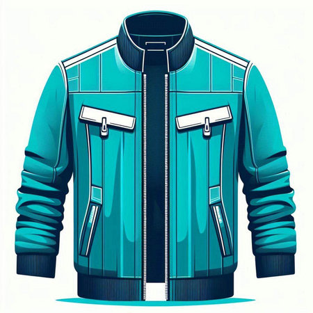 Men's jacket in blue on a white background. Vector illustration.のイラスト素材