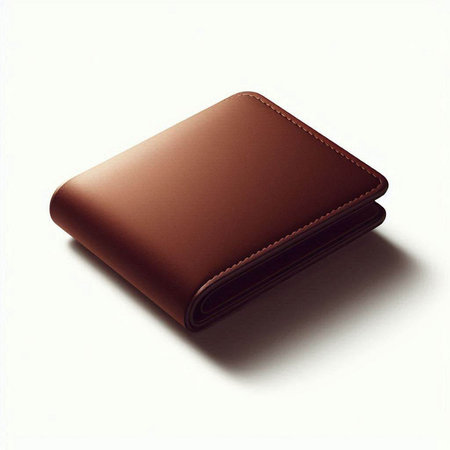 Brown leather wallet on a white background. 3d render. Isolatedのイラスト素材