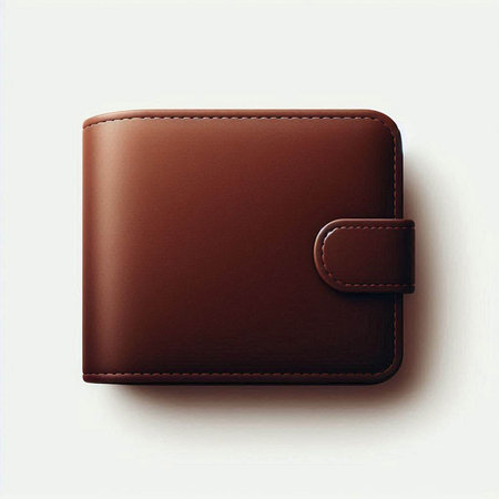 Leather wallet isolated on a white background. 3d illustration.のイラスト素材
