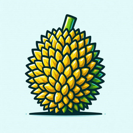 Fruit, durian. Vector illustration of a durian.のイラスト素材