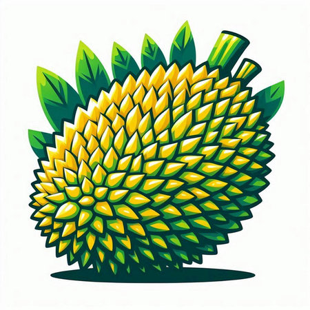durian fruit isolated on a white background. vector illustration.のイラスト素材
