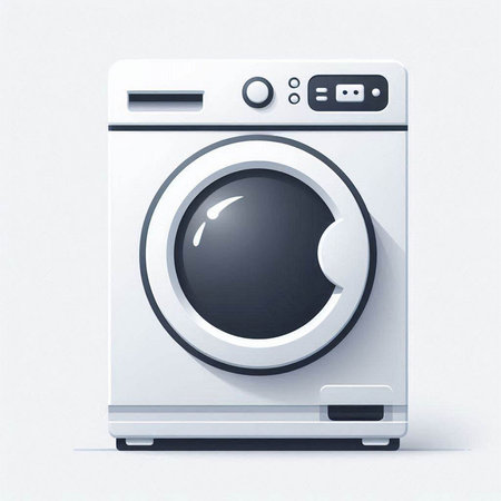 Washing machine on a white background. Vector illustration. Eps 10.のイラスト素材