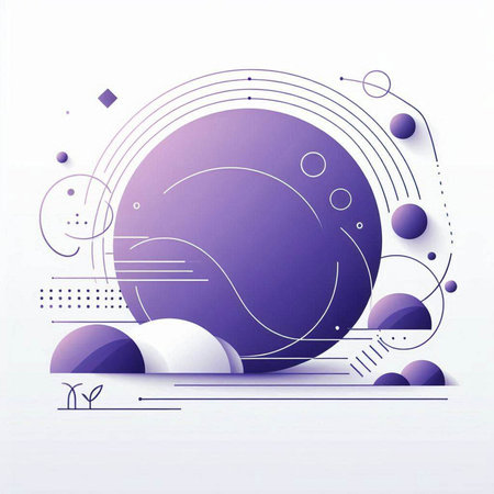 Abstract geometric background with circles and lines. Modern dynamic composition. Vector illustrationのイラスト素材