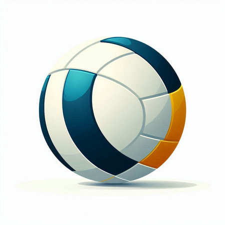 volleyball ball isolated on white background. 3d vector illustrationのイラスト素材