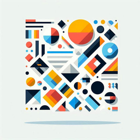 Abstract geometric background with colorful shapes and lines. Vector illustration. Eps 10.のイラスト素材