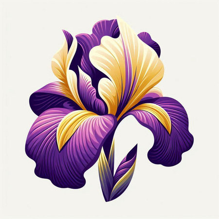 Illustration of iris flower. Vector illustration of iris flower.のイラスト素材