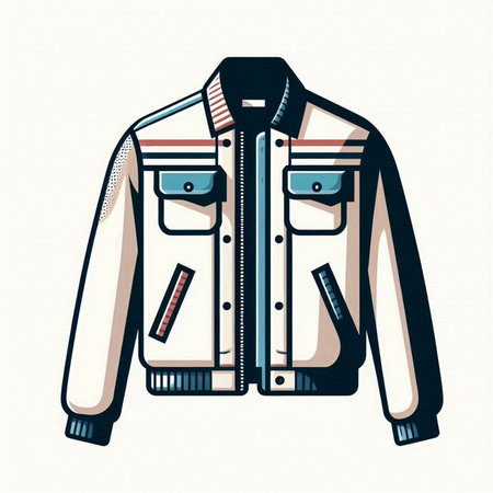 Vector illustration of a male jacket in retro style. Isolated on white background.のイラスト素材