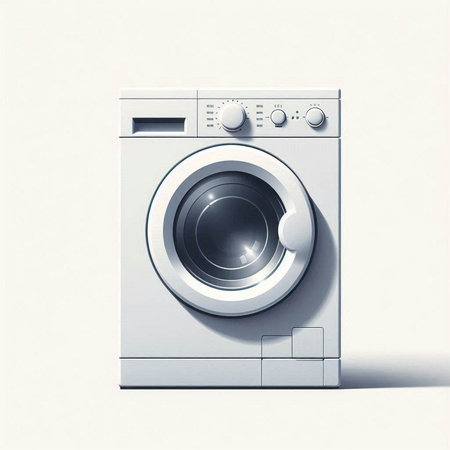 Washing machine on a white background. 3d illustration. Eps 10.のイラスト素材