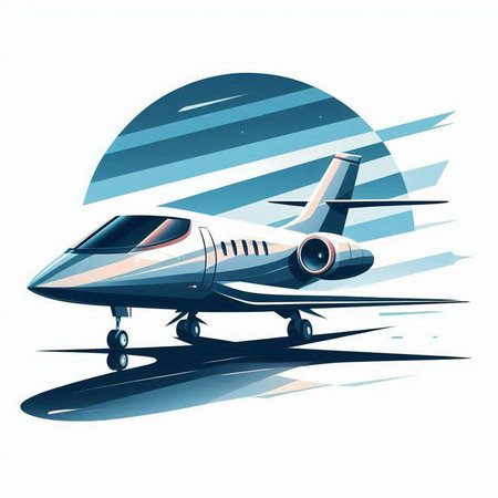 Airplane in the sky. Vector illustration on a white background.のイラスト素材