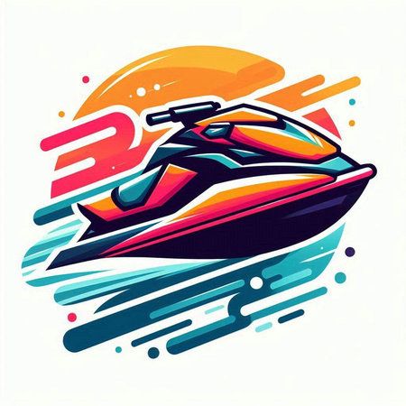 Jet ski icon, vector illustration, isolated on white background. Graphic concept for your designのイラスト素材