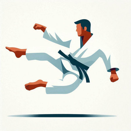 Martial arts fighter. Aikido fighter. Vector illustration.のイラスト素材