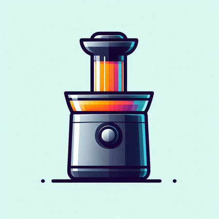 Illustration of a juicer in cartoon style. Vector illustration.のイラスト素材