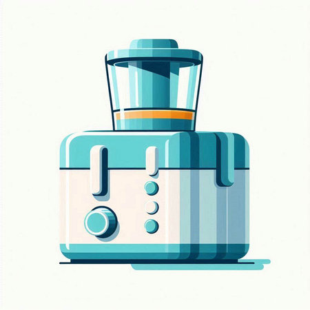 Vector illustration of electric juicer in flat style on white background.のイラスト素材