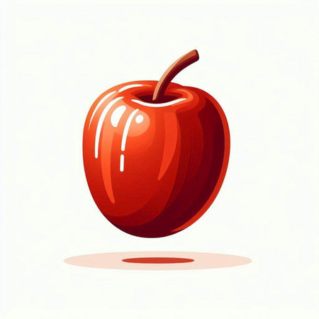 Red apple on a white background. Vector illustration. Eps 10.のイラスト素材
