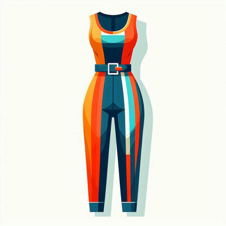 Fashionable women's clothing. Vector illustration of a modern woman's clothing.のイラスト素材