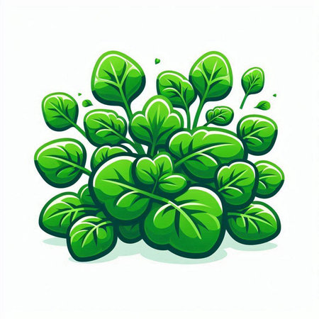 Illustration of green leaves on a white background. Vector illustration.のイラスト素材