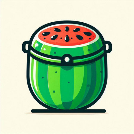 Watermelon vector illustration in cartoon style. Watermelon icon isolated on white background.のイラスト素材