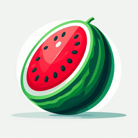 Watermelon illustration. Watermelon icon. Vector illustration of watermelon.のイラスト素材