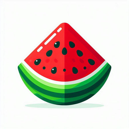 Watermelon icon. Vector illustration of a watermelon isolated on white background.のイラスト素材