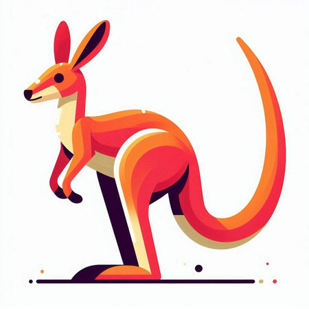 Kangaroo on a white background. Vector illustration. Eps 10のイラスト素材