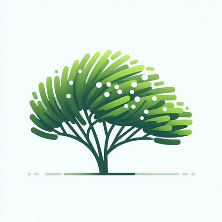 Green tree isolated on white background. Vector illustration. Eps 10.のイラスト素材
