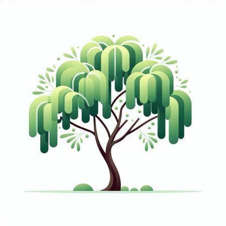 Green tree isolated on white background. Vector illustration. Eps 10.のイラスト素材