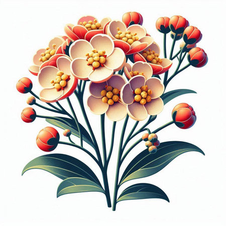 Bouquet of flowers on a white background. Vector illustration.のイラスト素材