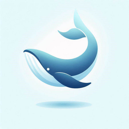 Blue whale icon isolated on blue background. Vector illustration. Eps 10.のイラスト素材