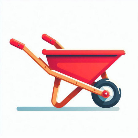 Wheelbarrow icon. Cartoon illustration of wheelbarrow icon for web designのイラスト素材