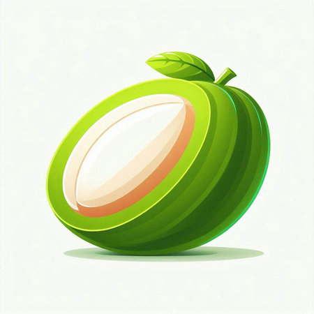 Whole and half of fresh melon on white background. Vector illustration.のイラスト素材