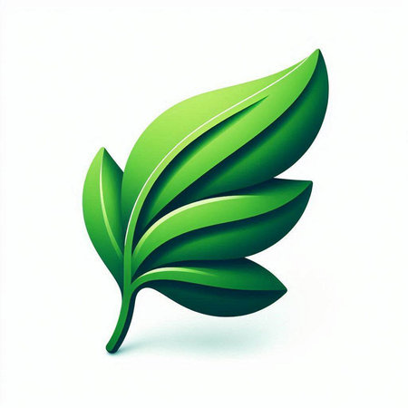 Ecology concept with green leaf on white background. Vector illustration.のイラスト素材