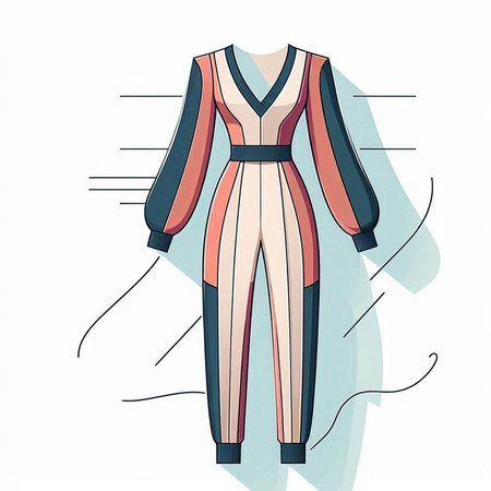 Fashion illustration of a mannequin in a flat style.のイラスト素材