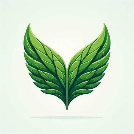 Green leaves on a light background. Vector illustration. Eps 10.のイラスト素材