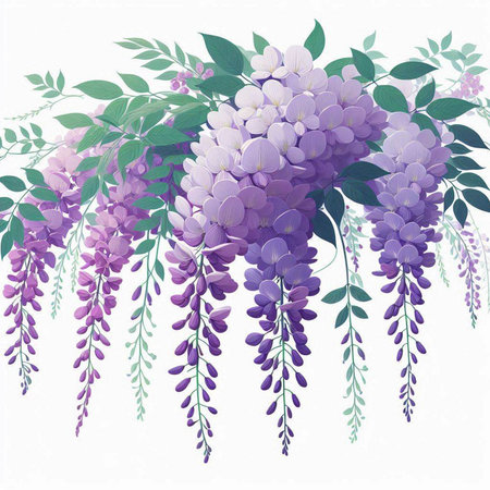 Wisteria flowers. Floral background. Vector Illustration.のイラスト素材
