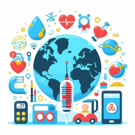 World Health Day. Vector illustration of World Health Day. World Health Day.のイラスト素材