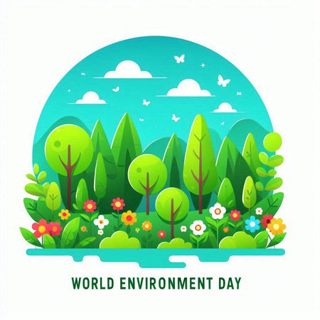 World Environment Day concept. Vector illustration of world environment day background.のイラスト素材