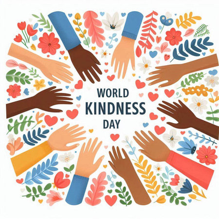 World Kindness Day. Concept of World Kindness Day. Flat design vector illustration.のイラスト素材