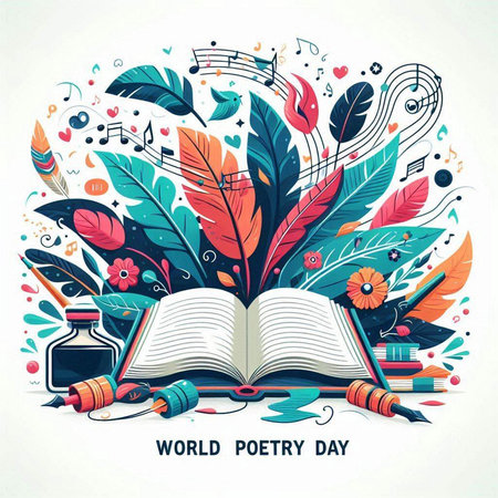 World Poetry Day. Colorful vector illustration for your design.のイラスト素材
