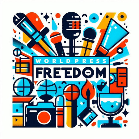 World Freedom Day. Vector illustration in doodle style with hand drawn elements.のイラスト素材