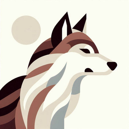Siberian husky dog. Hand-drawn vector illustration.のイラスト素材