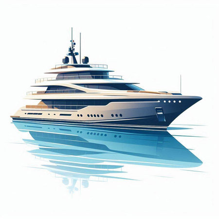 luxury yacht isolated on white background. vector illustration eps10のイラスト素材