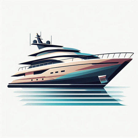 luxury yacht isolated on white background, vector illustration eps10のイラスト素材